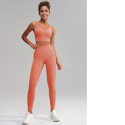 Seamless 2 Piece Workout Set for Women – Sleeveless Top & High Waisted Leggings
