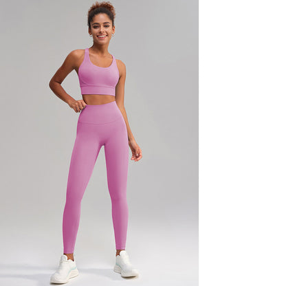 Seamless 2 Piece Workout Set for Women – Sleeveless Top & High Waisted Leggings