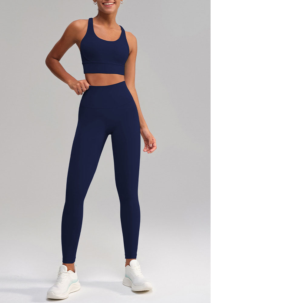 Seamless 2 Piece Workout Set for Women – Sleeveless Top & High Waisted Leggings