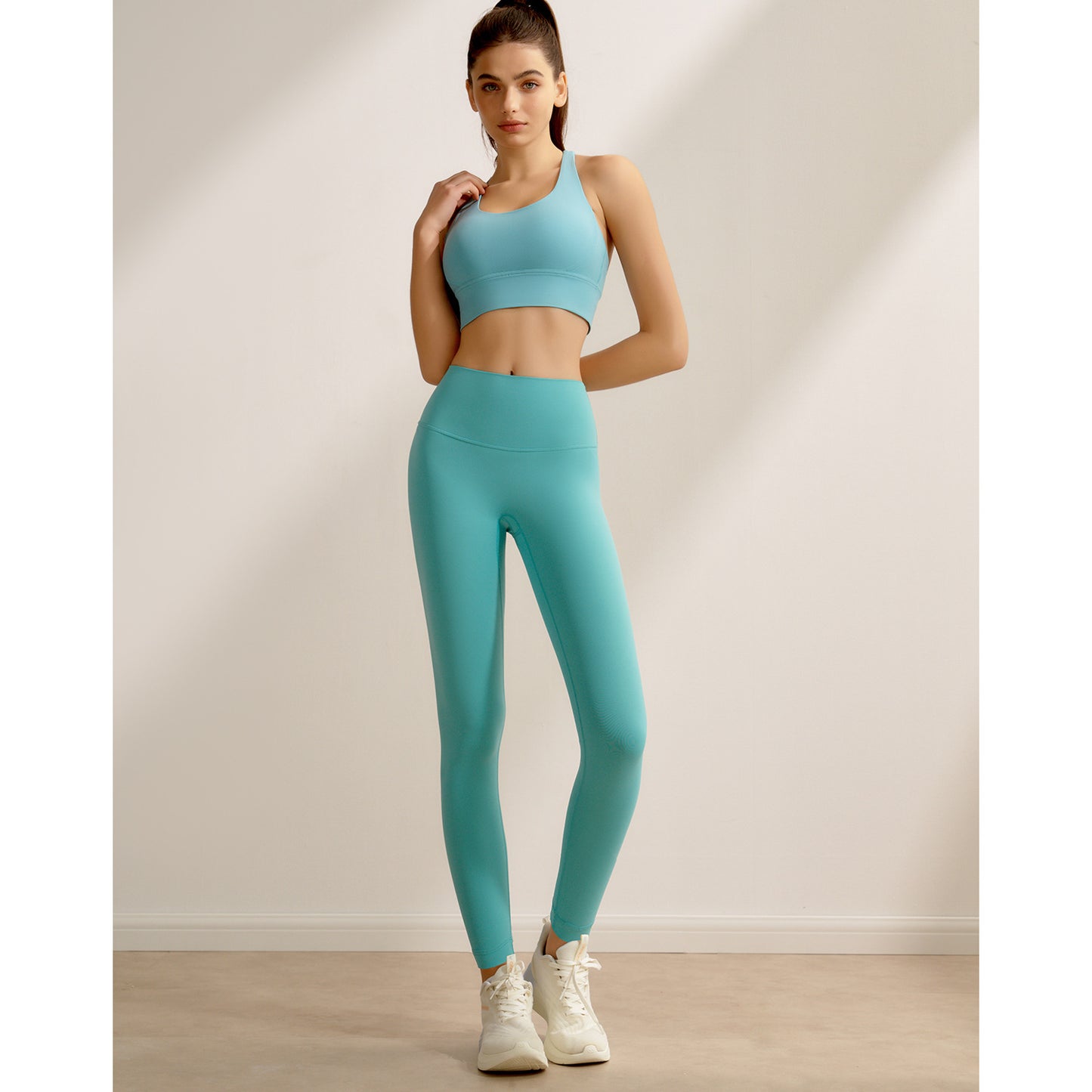 Seamless 2 Piece Workout Set for Women – Sleeveless Top & High Waisted Leggings