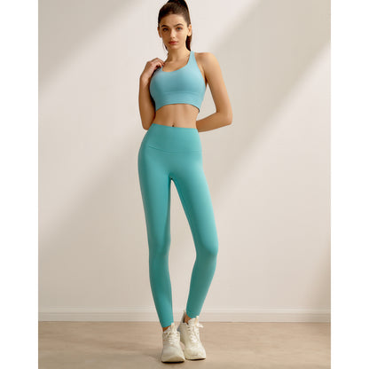 Seamless 2 Piece Workout Set for Women – Sleeveless Top & High Waisted Leggings