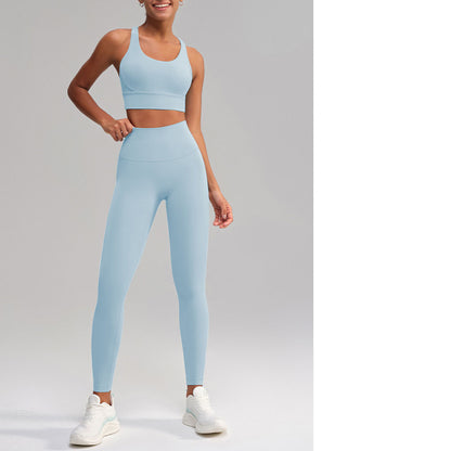 Seamless 2 Piece Workout Set for Women – Sleeveless Top & High Waisted Leggings