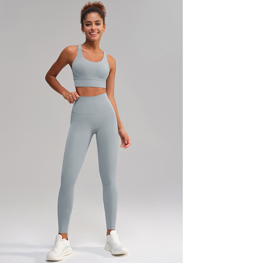 Seamless 2 Piece Workout Set for Women – Sleeveless Top & High Waisted Leggings