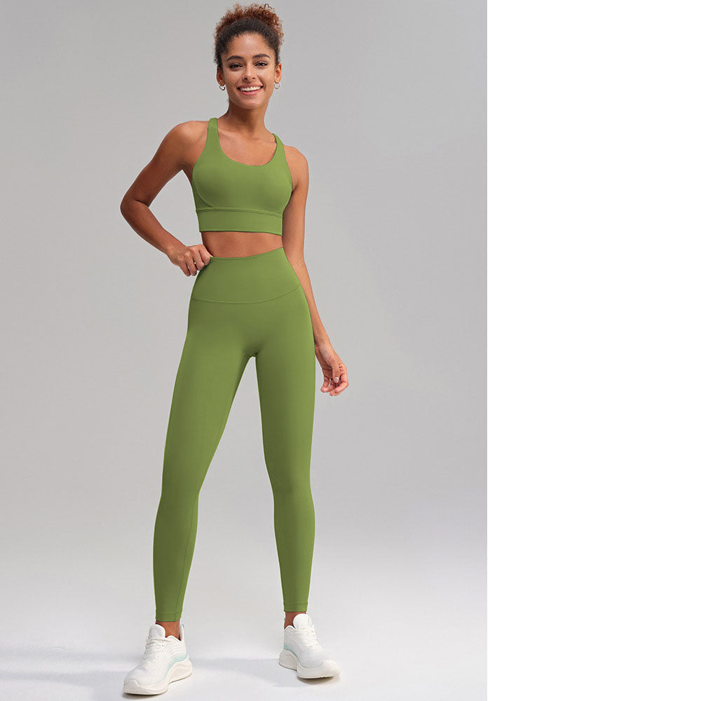 Seamless 2 Piece Workout Set for Women – Sleeveless Top & High Waisted Leggings