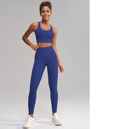 Seamless 2 Piece Workout Set for Women – Sleeveless Top & High Waisted Leggings